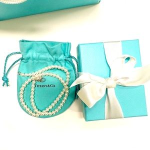 16.5” strand of pearls with sterling silver pouch